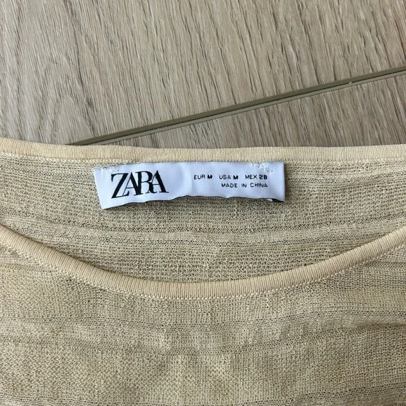 Zara Cream Ruched Sleeveless Tank Top - Picture 7 of 7